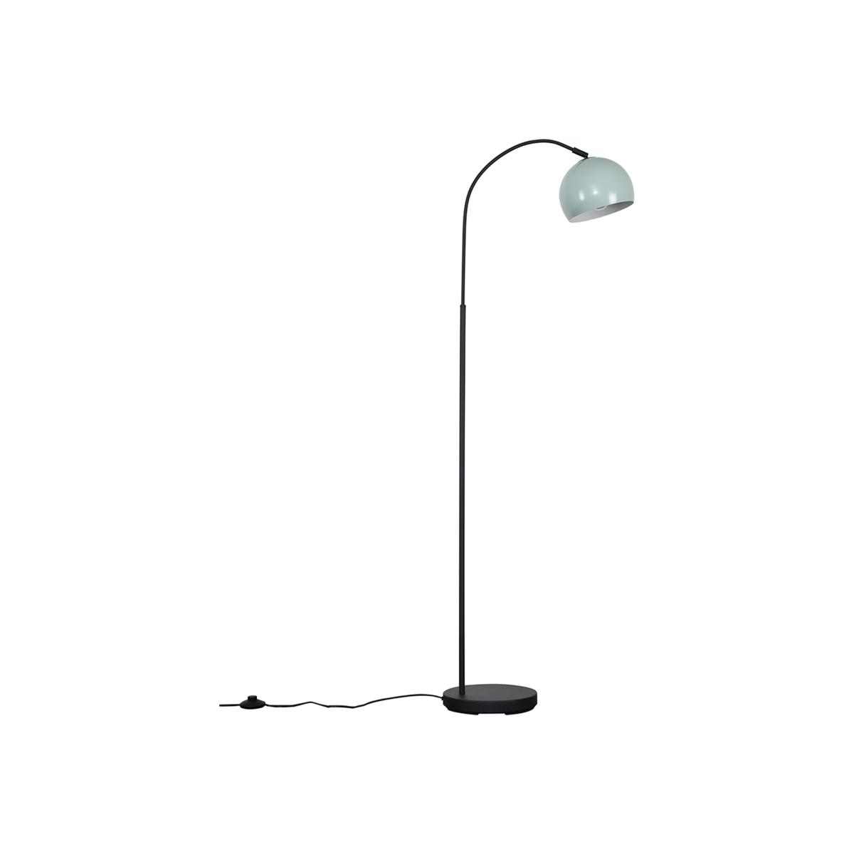 Curva Grey Floor Lamp With Pale Blue Dome Shade - Grey – image 1
