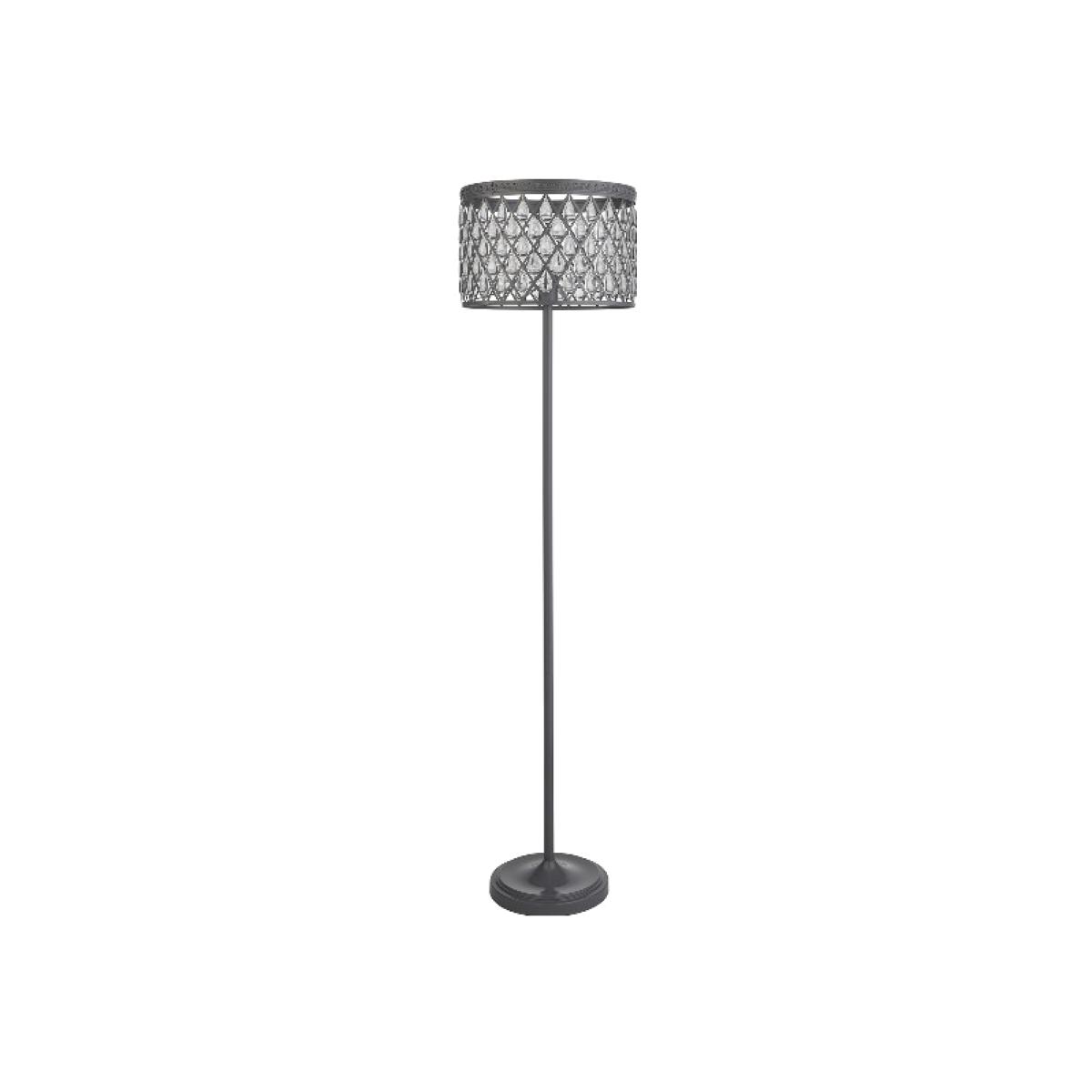 Brushed Grey Glass Beaded Floor Lamp