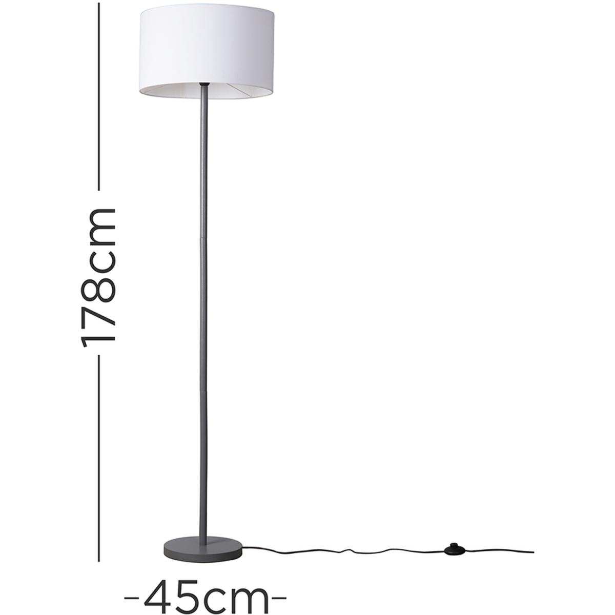 Heather Grey Floor Lamp White Shade - Grey – image 4