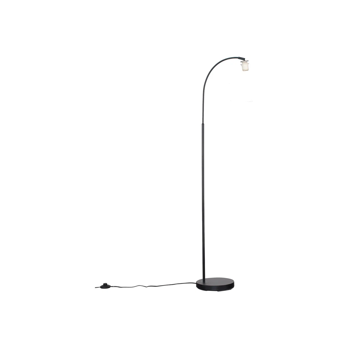 Modern Designer Style Black Curved Stem Floor Lamp Base - Black – image 1