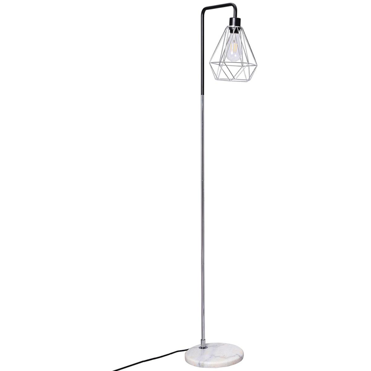 Angled Floor Lamp - Chrome-Black-Chrome – image 2