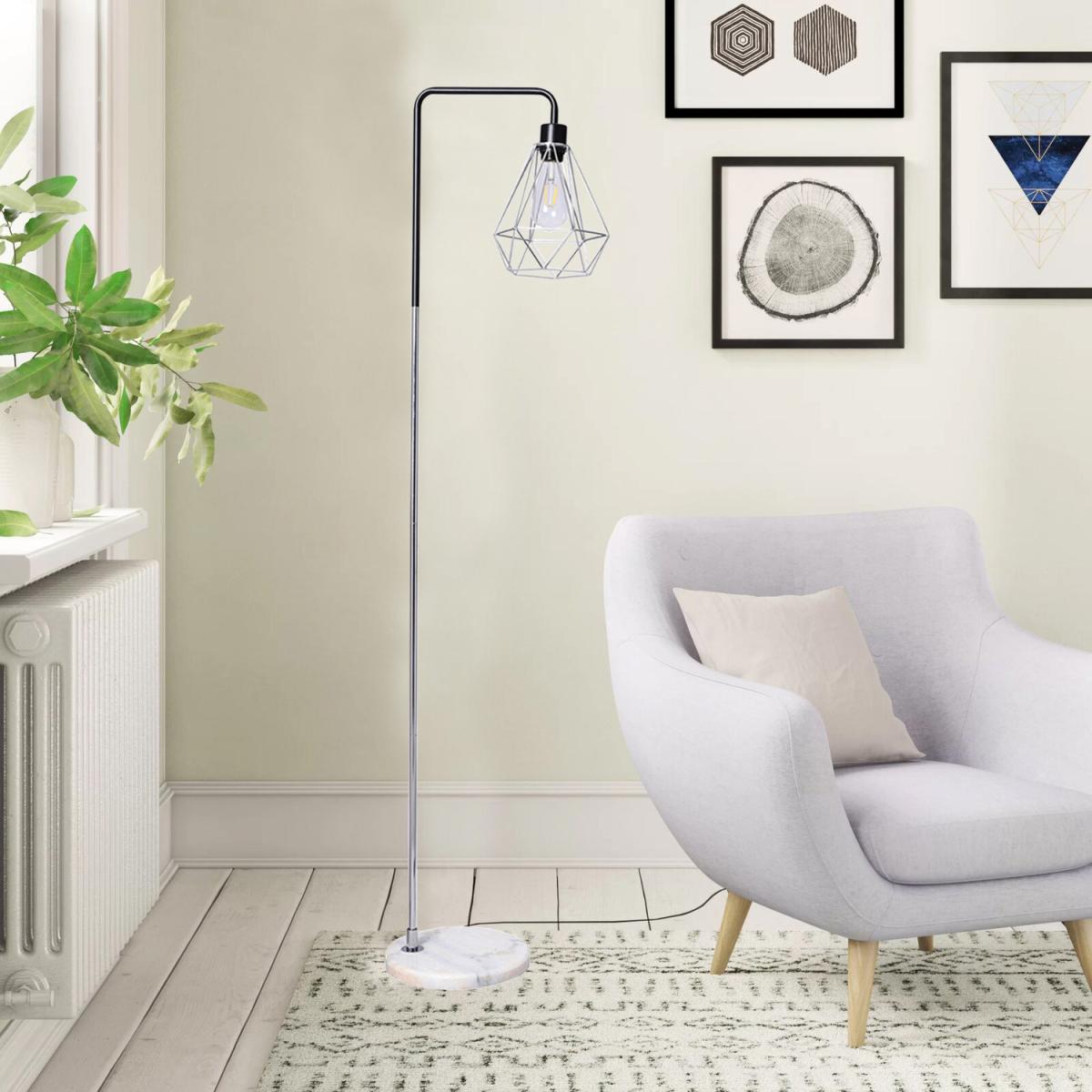 Angled Floor Lamp - Chrome-Black-Chrome – image 8