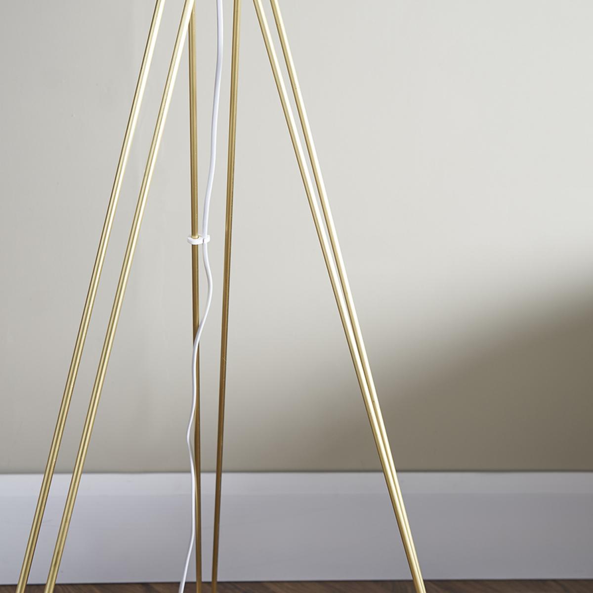 Aero Gold Floor Lamp With Black Drum Shade - Gold – image 2
