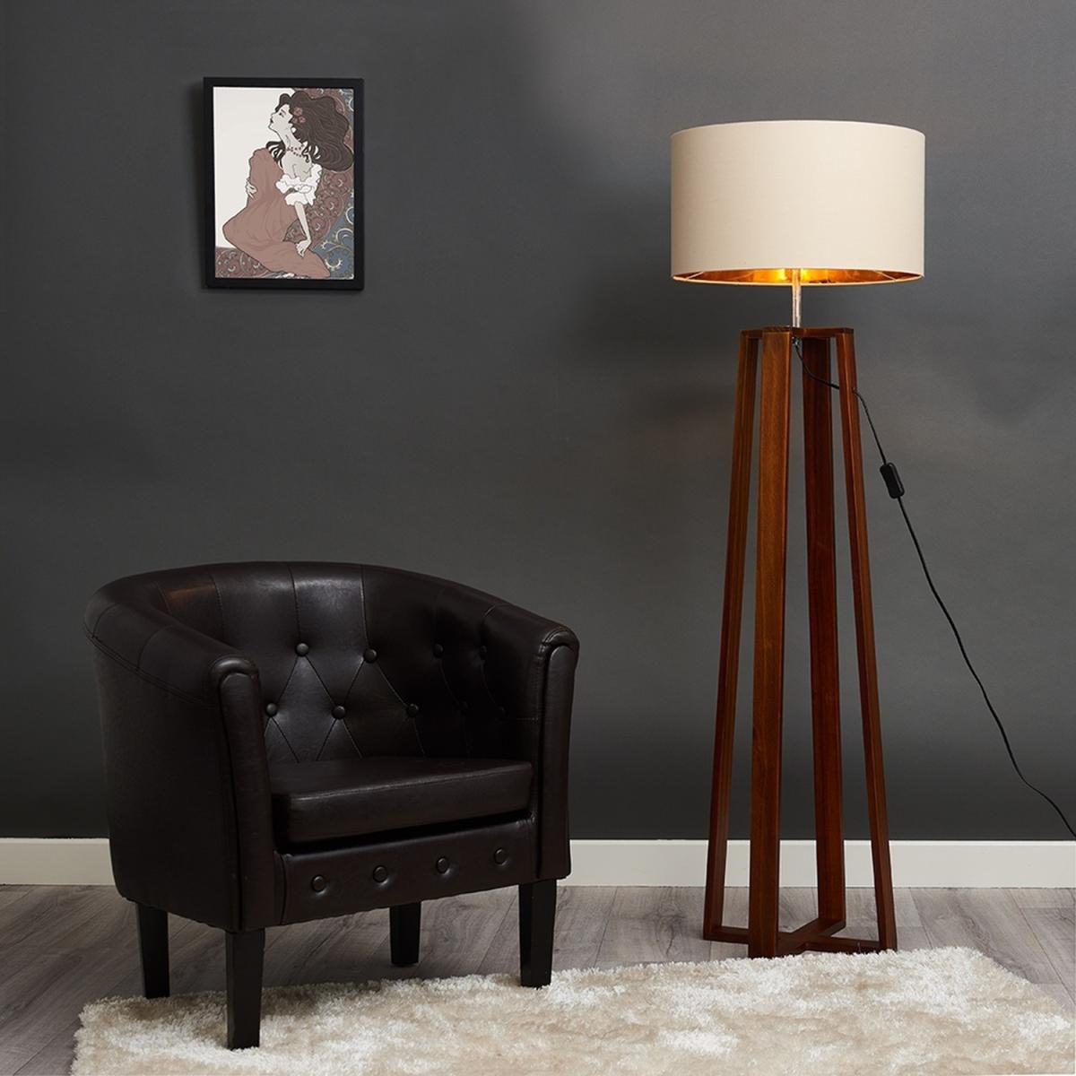 Beltane Brown Floor Lamp Cream Shade - Brown – image 2