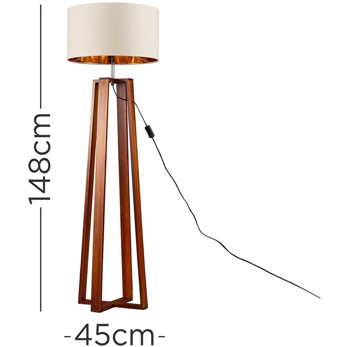 Beltane Brown Floor Lamp Cream Shade - Brown – image 4