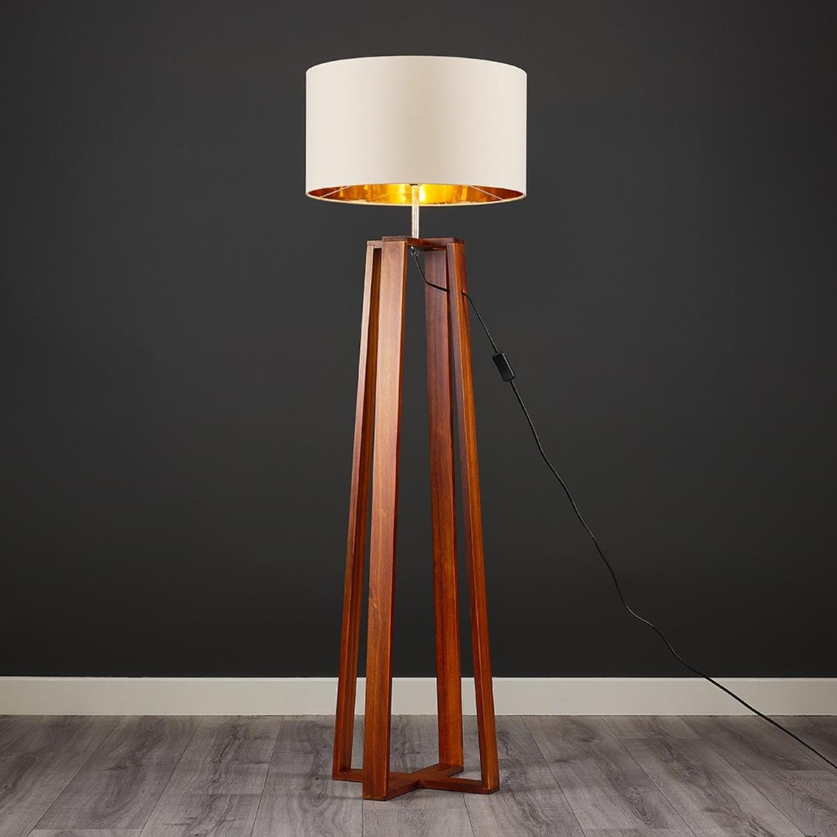 Beltane Brown Floor Lamp Cream Shade - Brown – image 5