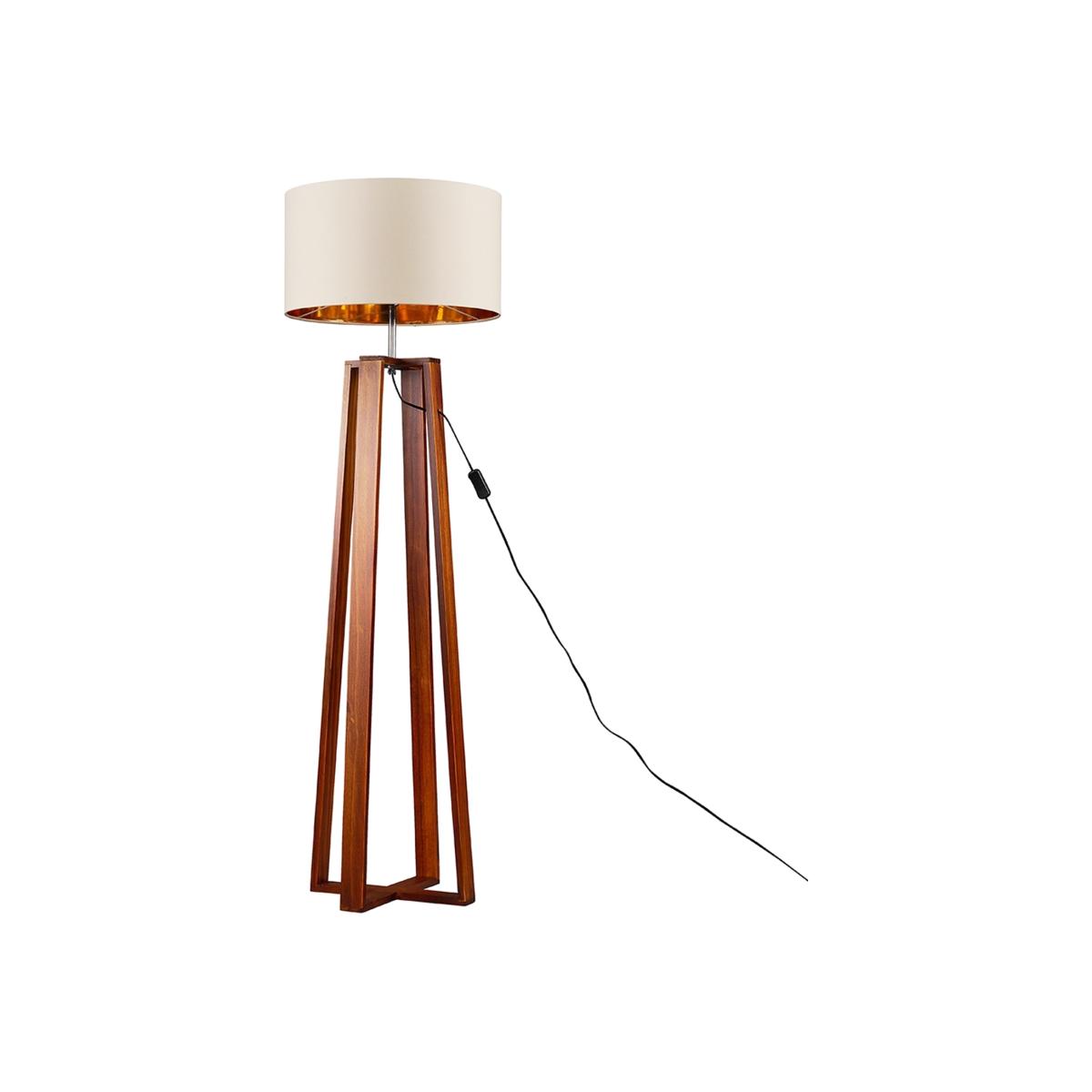 Beltane Brown Floor Lamp Cream Shade - Brown – image 1