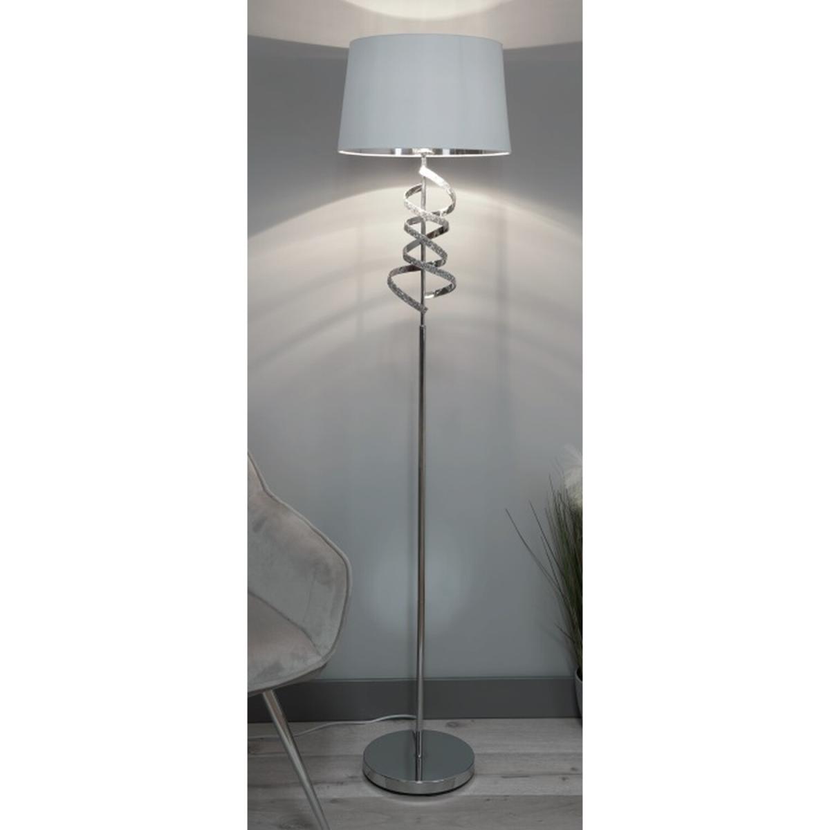 Chrome Jewelled Sprial Floor Lamp – image 4