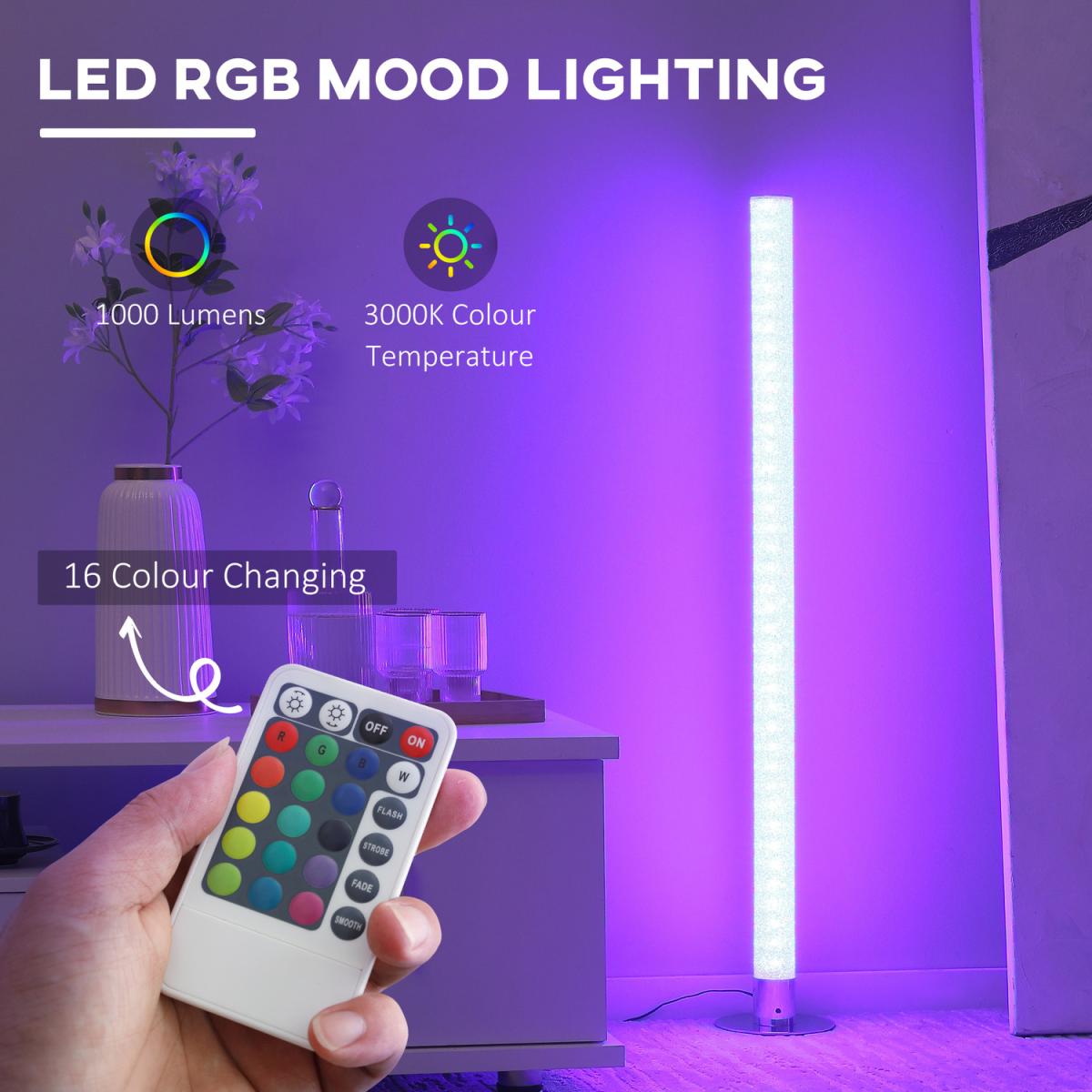RGB Floor Lamps Dimmable Corner Lamp with Remote Control - Clear – image 2