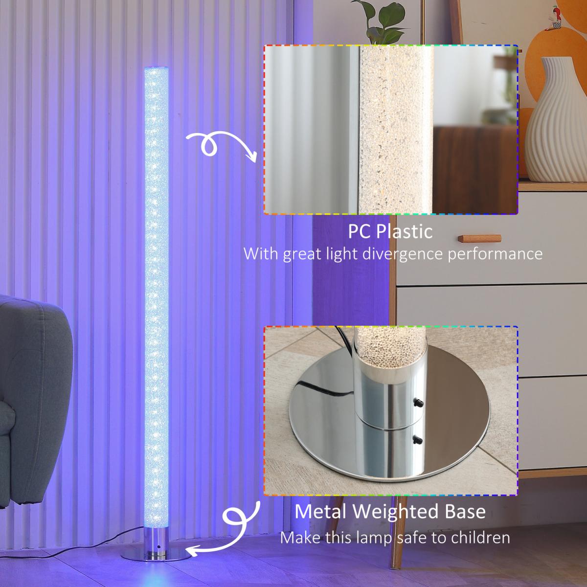 RGB Floor Lamps Dimmable Corner Lamp with Remote Control - Clear – image 4