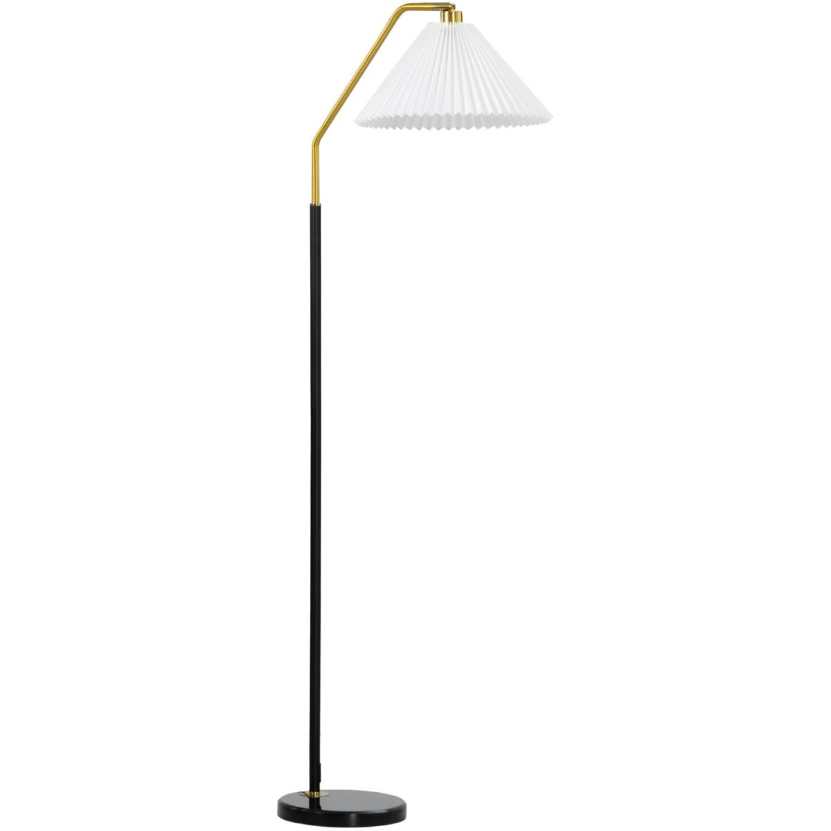 Modern Floor Lamps for Living Room Bedroom with Pleated Lampshade - White, Black, Gold – image 4