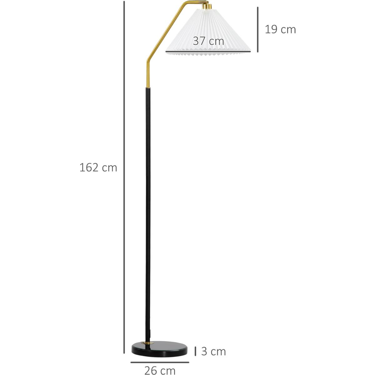 Modern Floor Lamps for Living Room Bedroom with Pleated Lampshade - White, Black, Gold – image 6