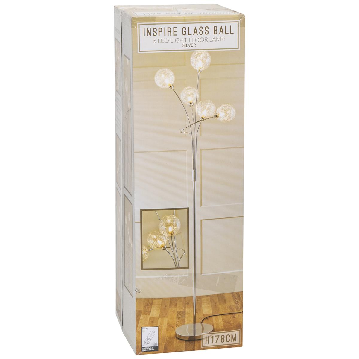 Inspire Glass Ball 5 LED Light Floor Lamp – image 4