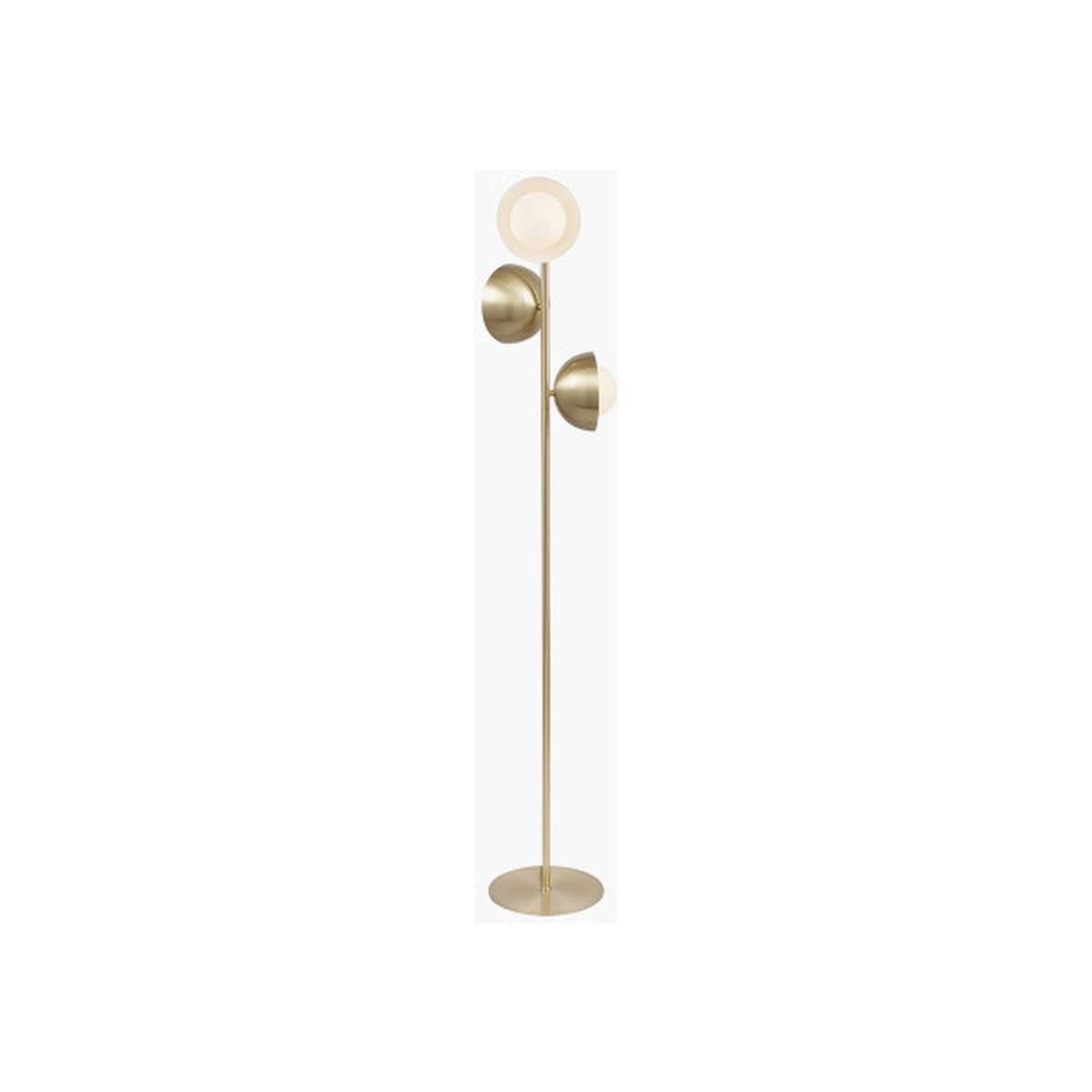 Brass Metal and White Orb Dome Floor Lamp - Gold