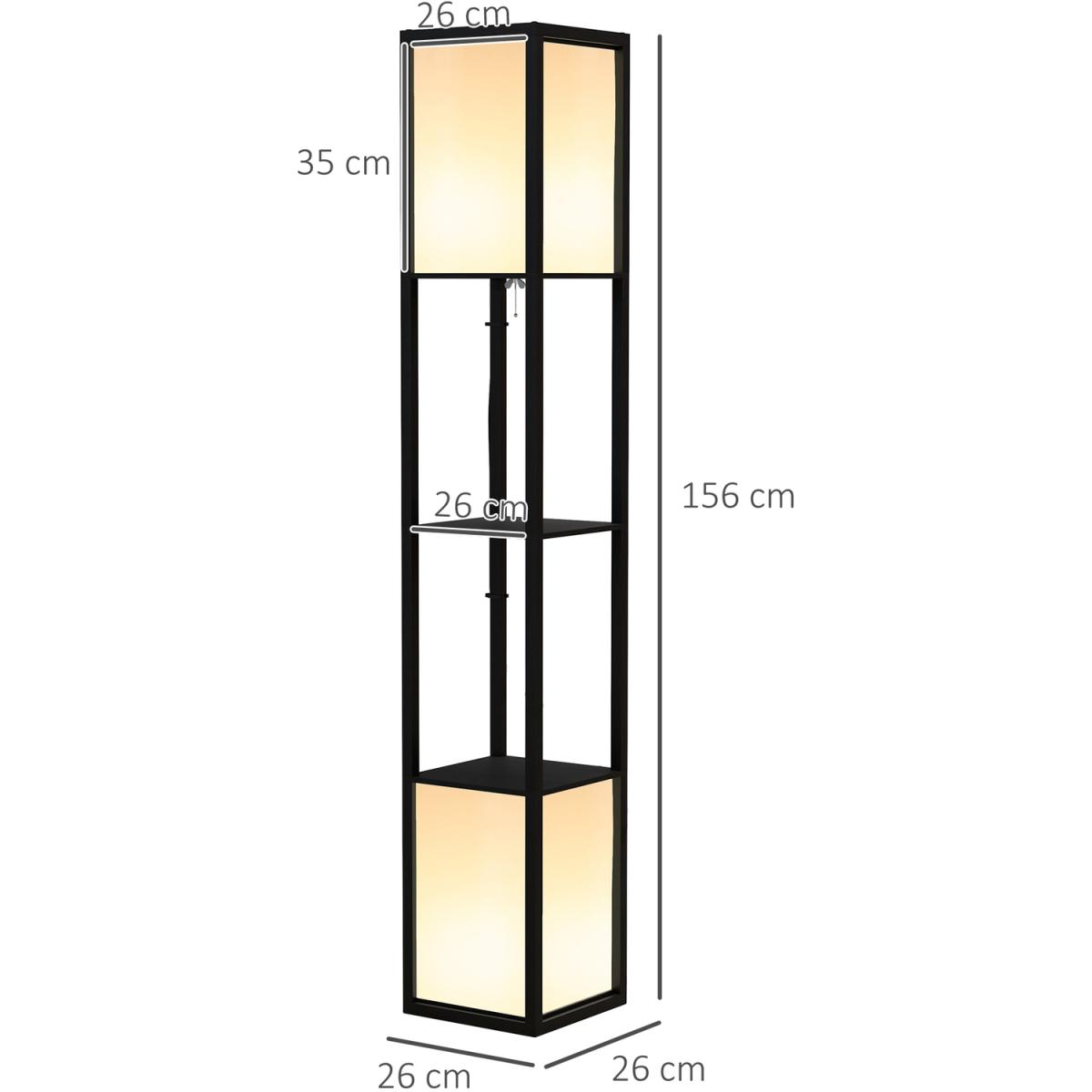 Floor Lamp for Living Room, Standing Floor Lamp with Shelf - Black – image 7