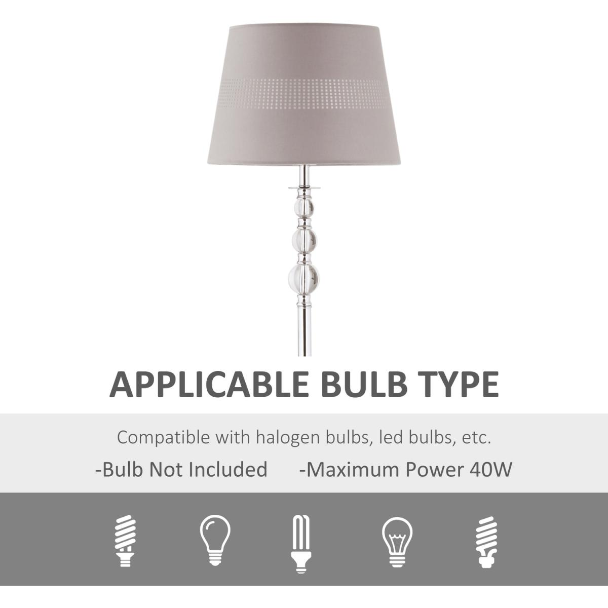 Floor Lamp with Hollow Out Fabric Shade - Silver – image 4