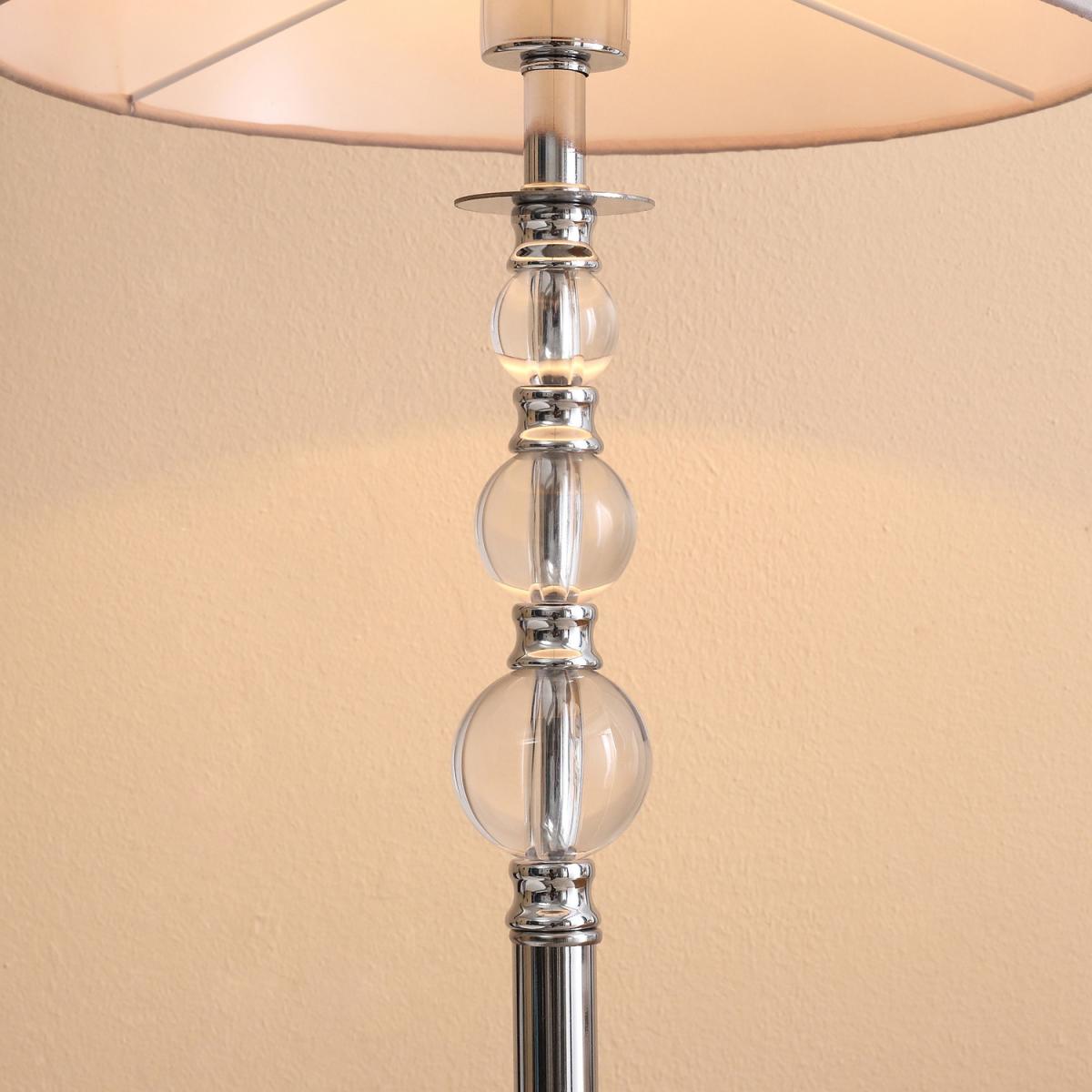 Floor Lamp with Hollow Out Fabric Shade - Silver – image 5