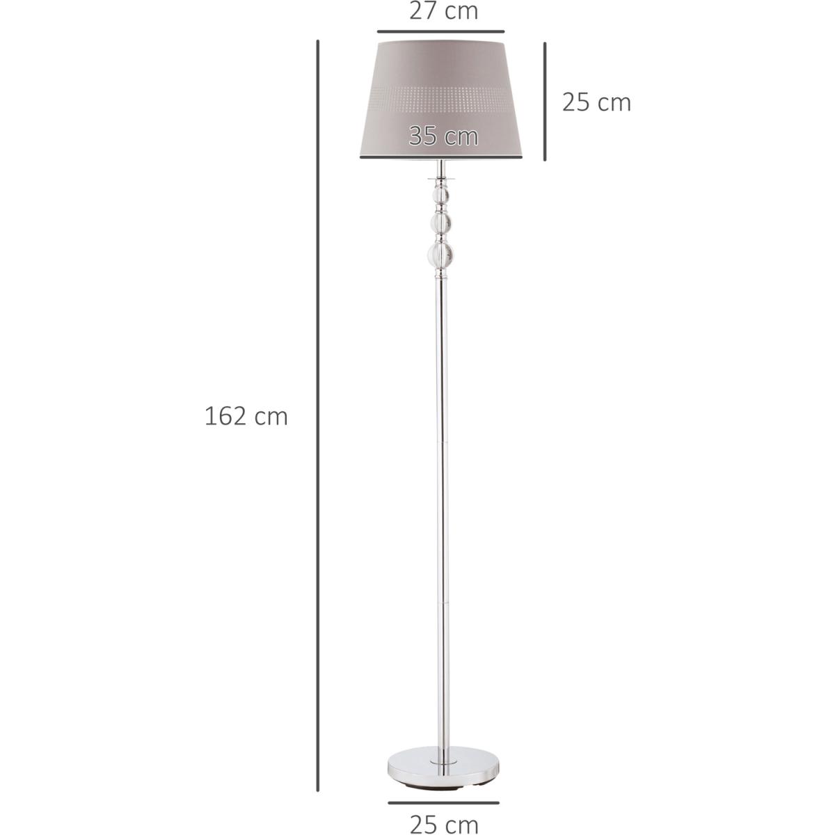 Floor Lamp with Hollow Out Fabric Shade - Silver – image 9