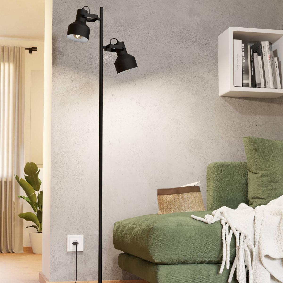 EGLO Casibare Adjustable Black Steel Floor Lamp - Black – image 2