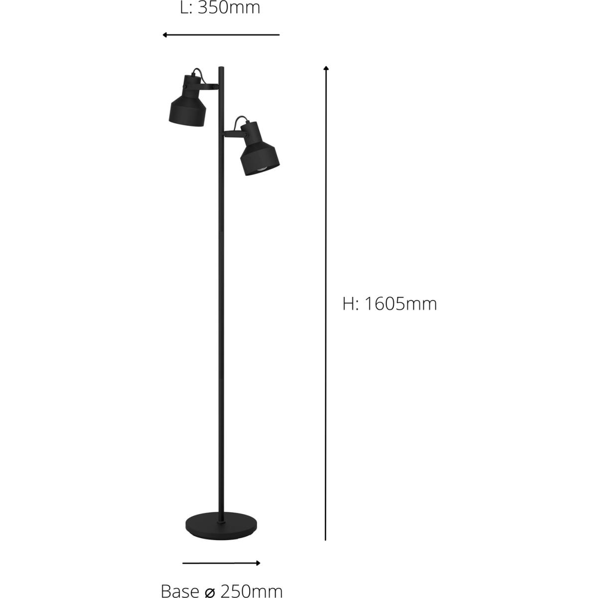 EGLO Casibare Adjustable Black Steel Floor Lamp - Black – image 3