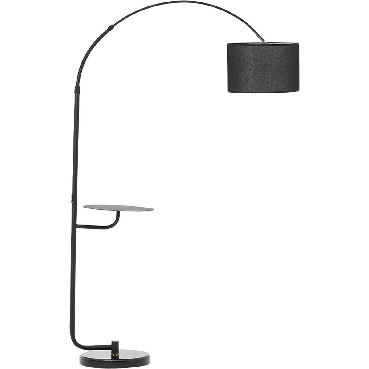Marble Adjustable Floor Lamp Metal Tray Marble Base - Black – image 2