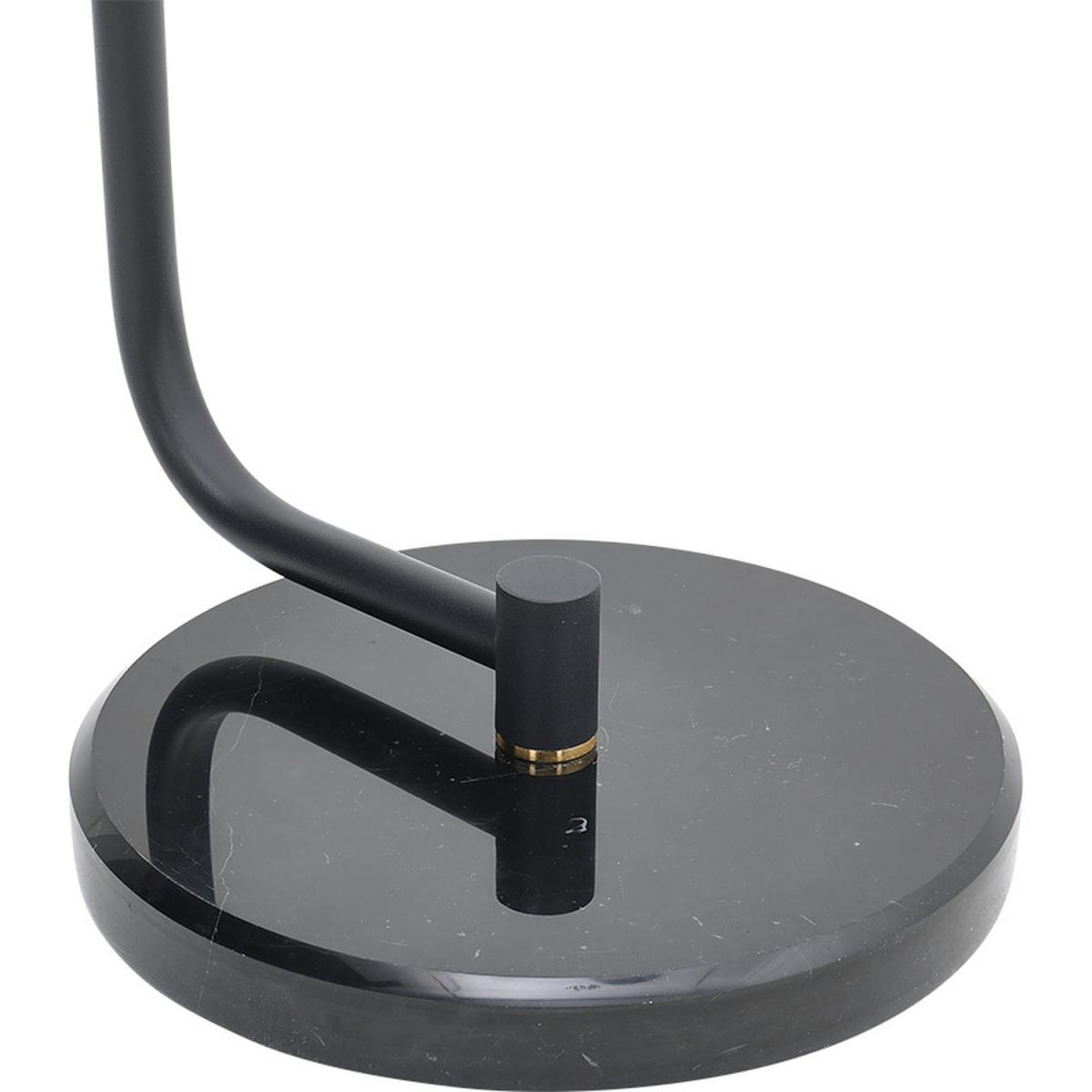 Marble Adjustable Floor Lamp Metal Tray Marble Base - Black – image 4