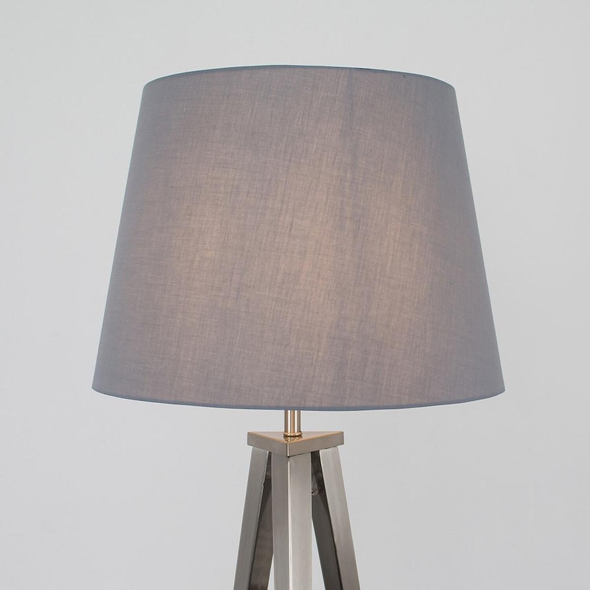 Nero Silver Floor Lamp With XL Grey Shade - Silver – image 4