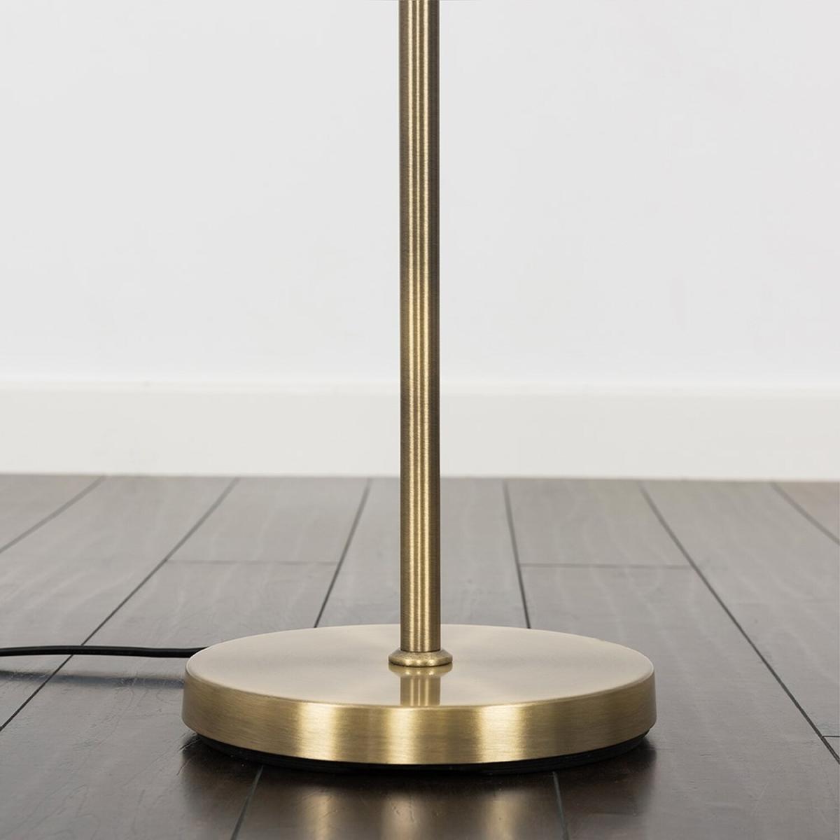 Traditional Style Antique Brass Double Twist Floor Lamp With Beige Shade - Gold – image 4