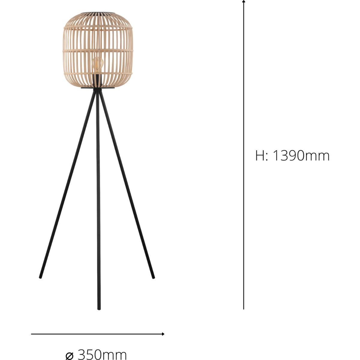 Eglo Bordesley Natural Wood Floor Lamp - Brown – image 7