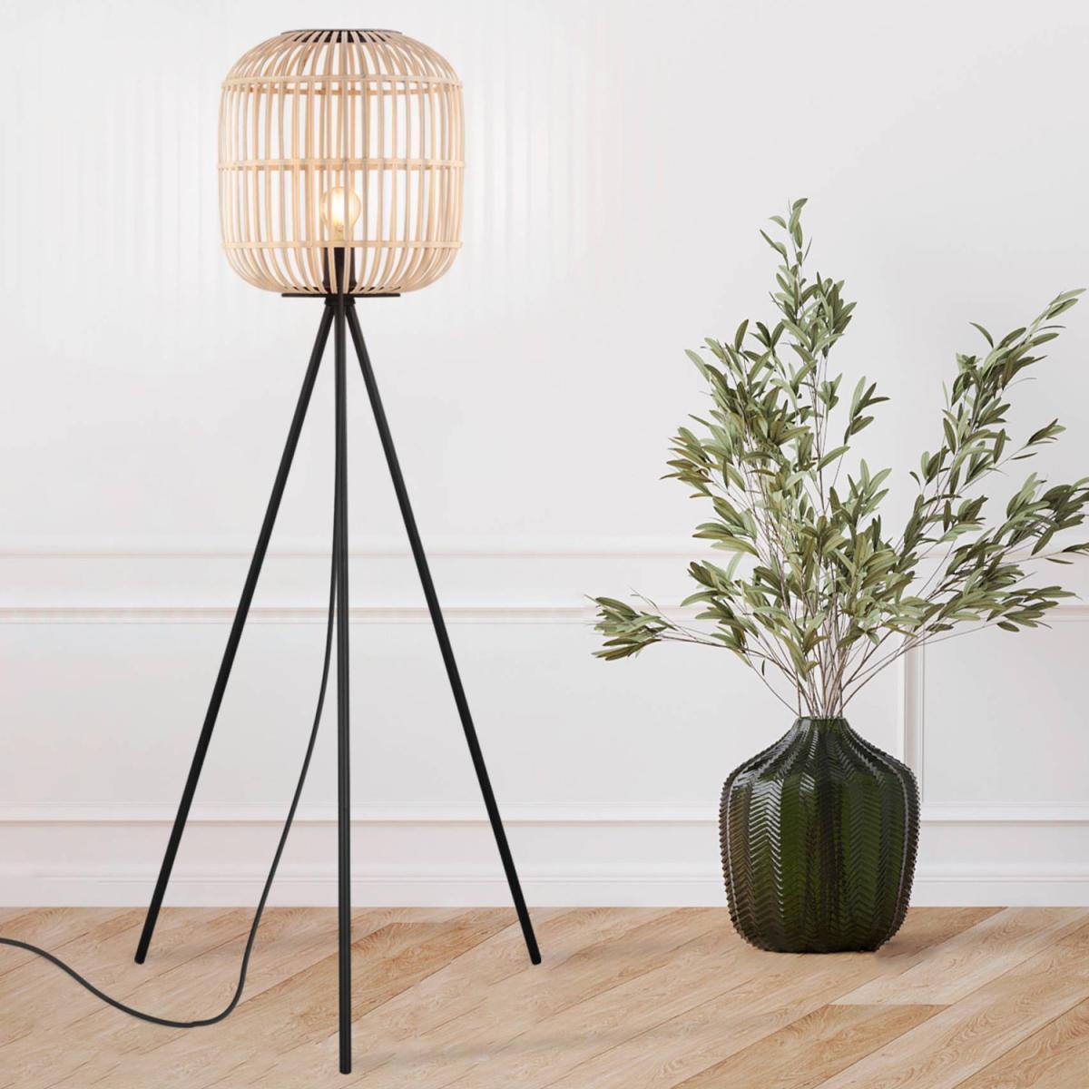 Eglo Bordesley Natural Wood Floor Lamp - Brown – image 1