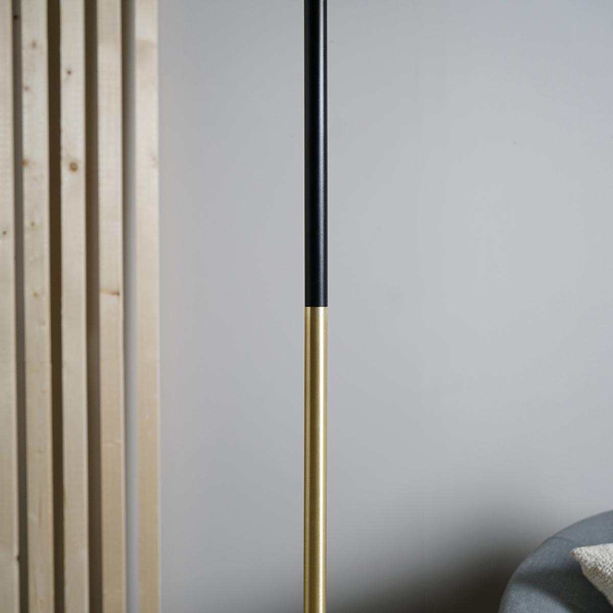Black Gold Metal And White Marble Base Floor Lamp With Metal Basket Cage Shade - Gold – image 3