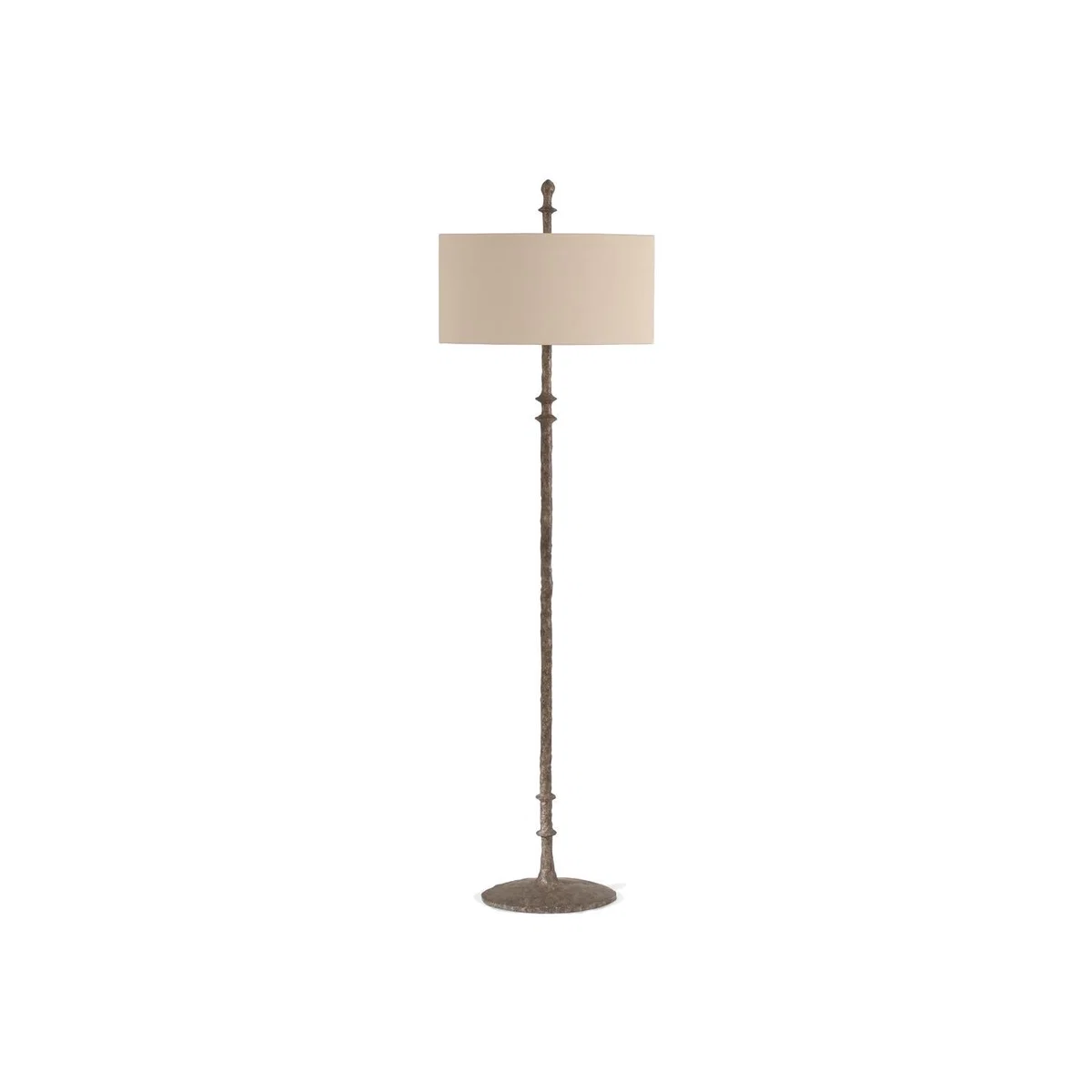 Porta Romana I Oliver Floor Lamp I Burnt Silver With Dove Shade