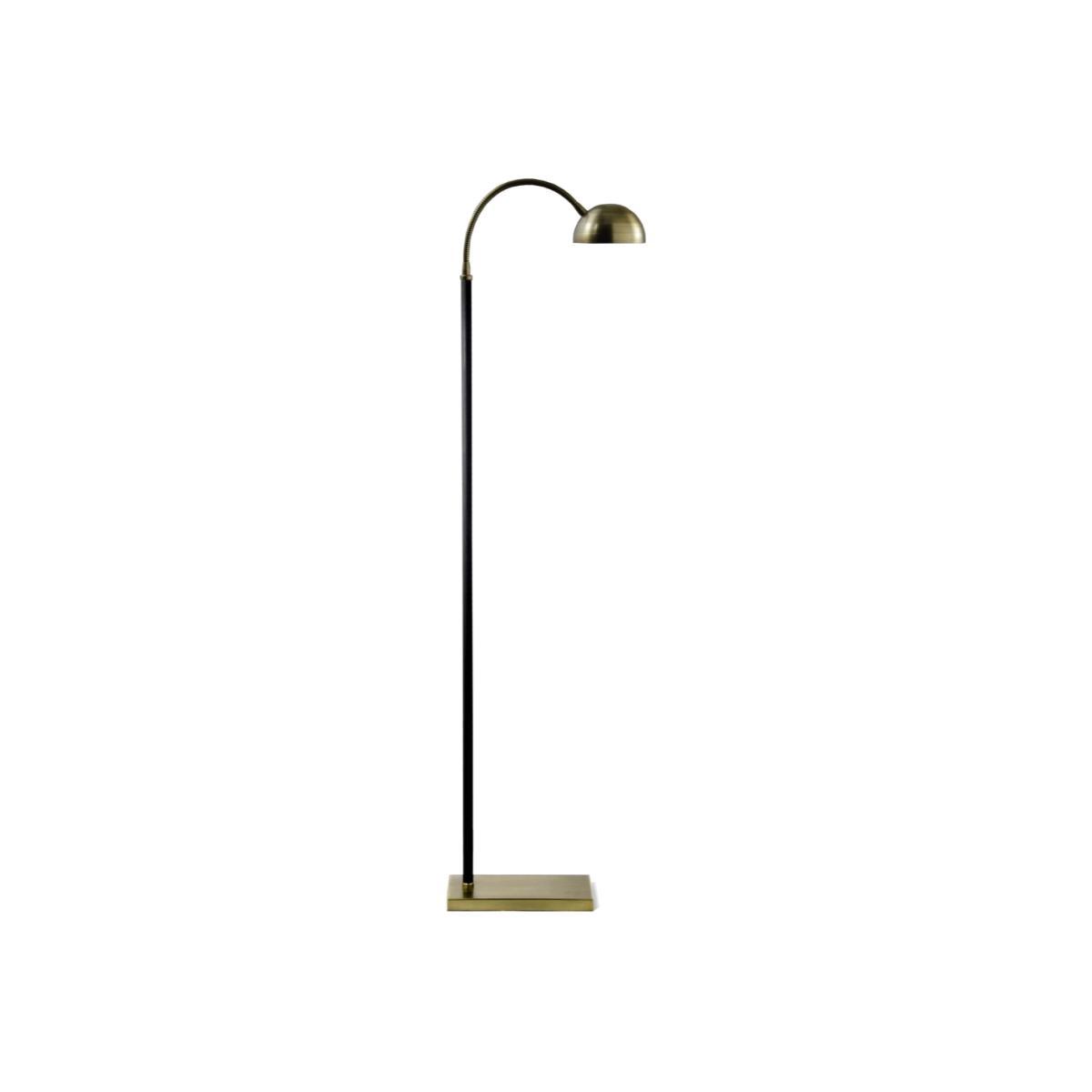 Porta Romana I Arc Floor Lamp | AGED GOLD WITH BLACK
