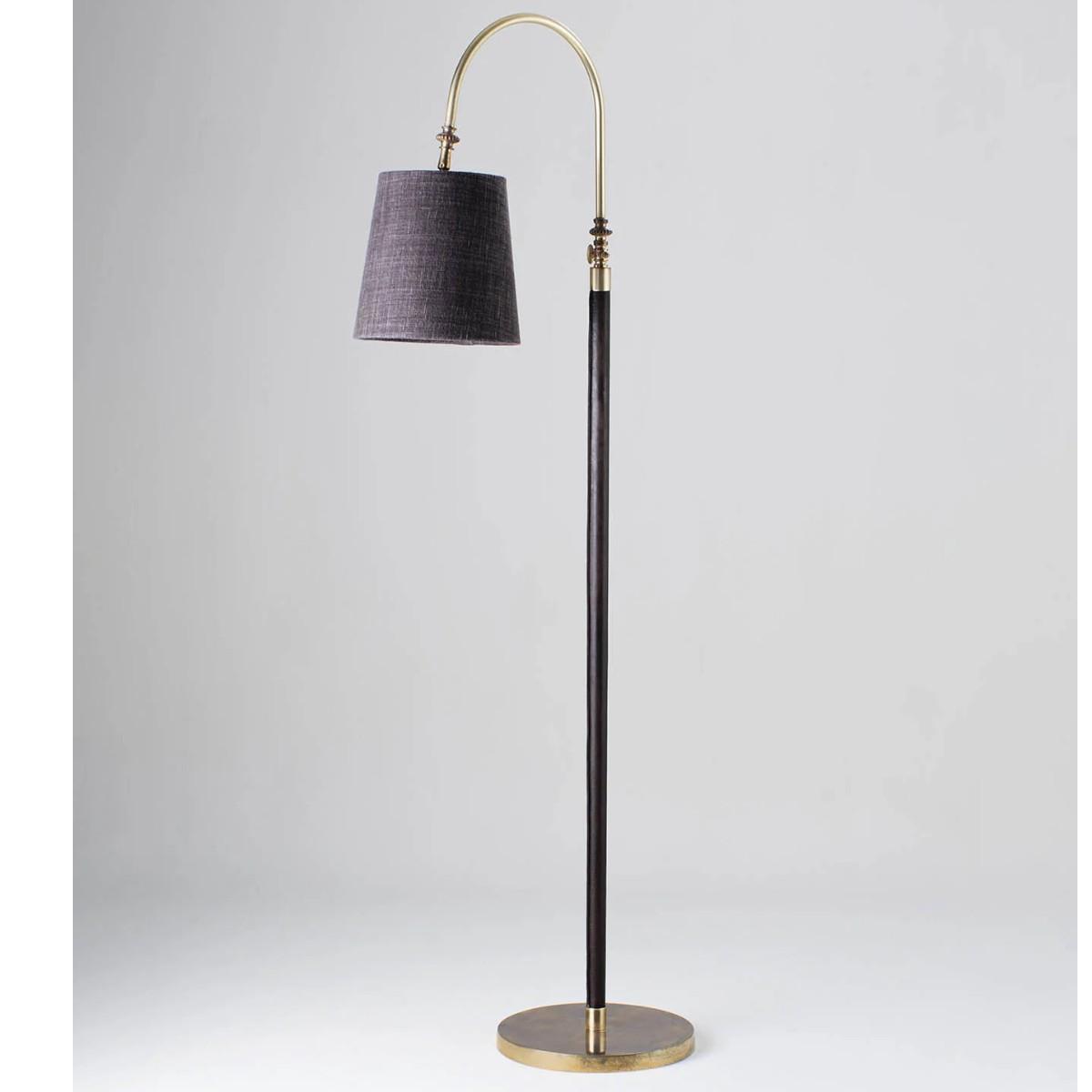 Porta Romana | Hugo Floor Lamp | Chocolate with Aged Brass – image 1