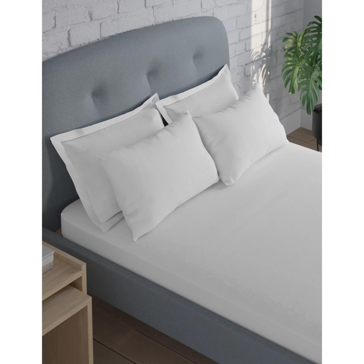 M&S Pure Cotton Kind to Skin Deep Fitted Sheet - 6FT - White, White – image 3