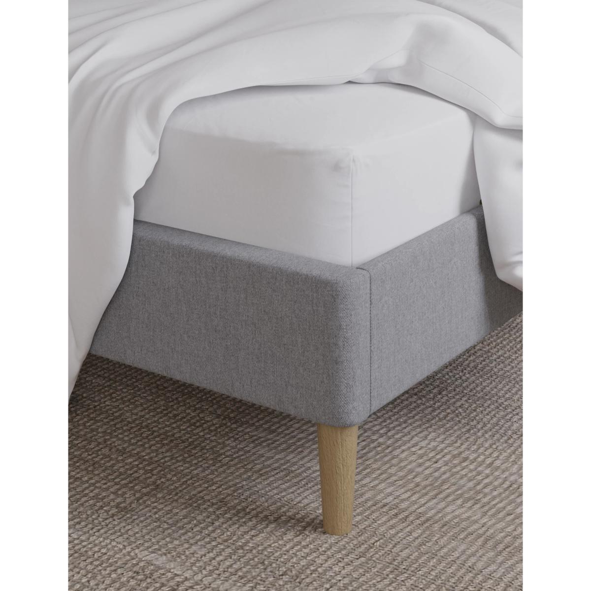 M&S 600 Thread Count Sateen Extra Deep Fitted Sheet - 6FT - White, White – image 3