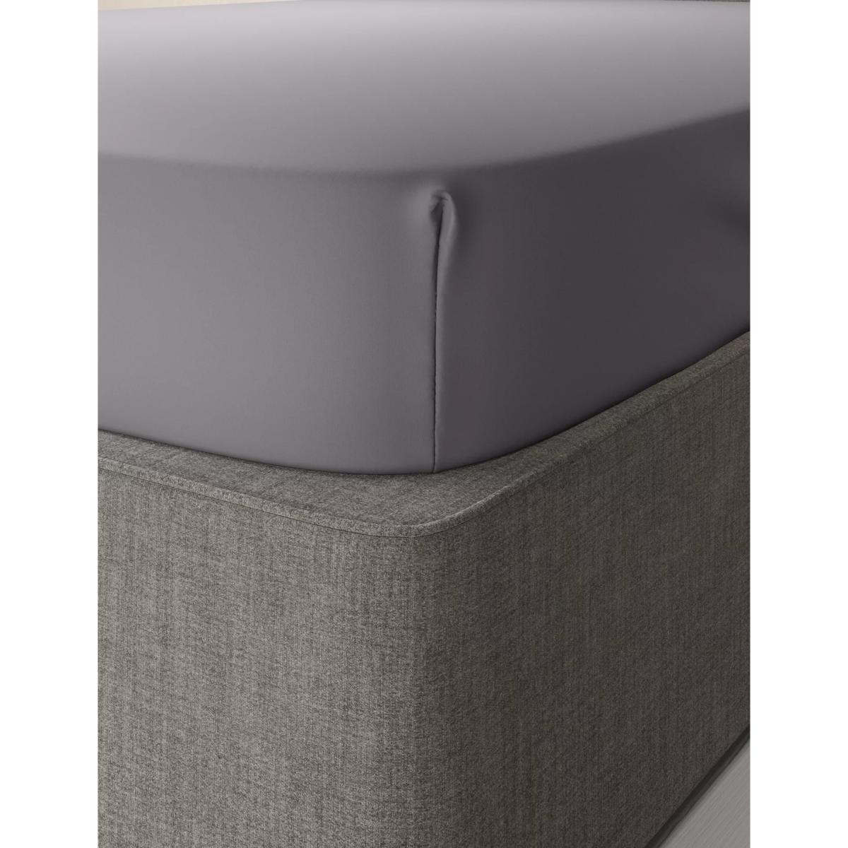 M&S Cotton Rich Percale Fitted Sheet - 6FT - Silver Grey, Silver Grey – image 2