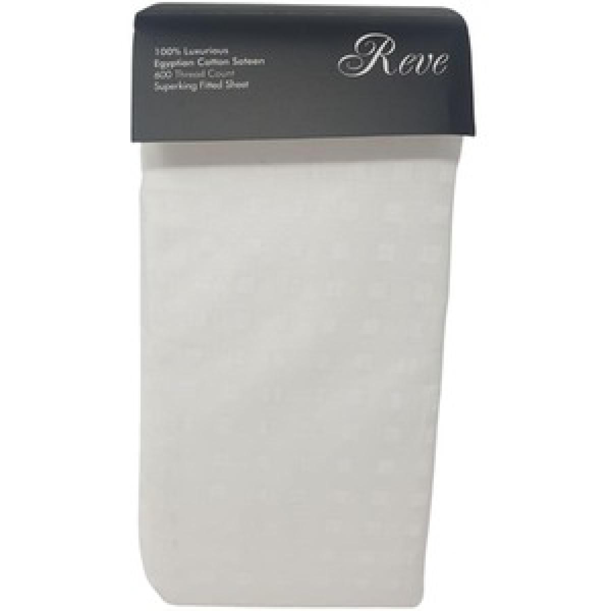 600TC Superking Fitted Sheet  - Plain White – image 3