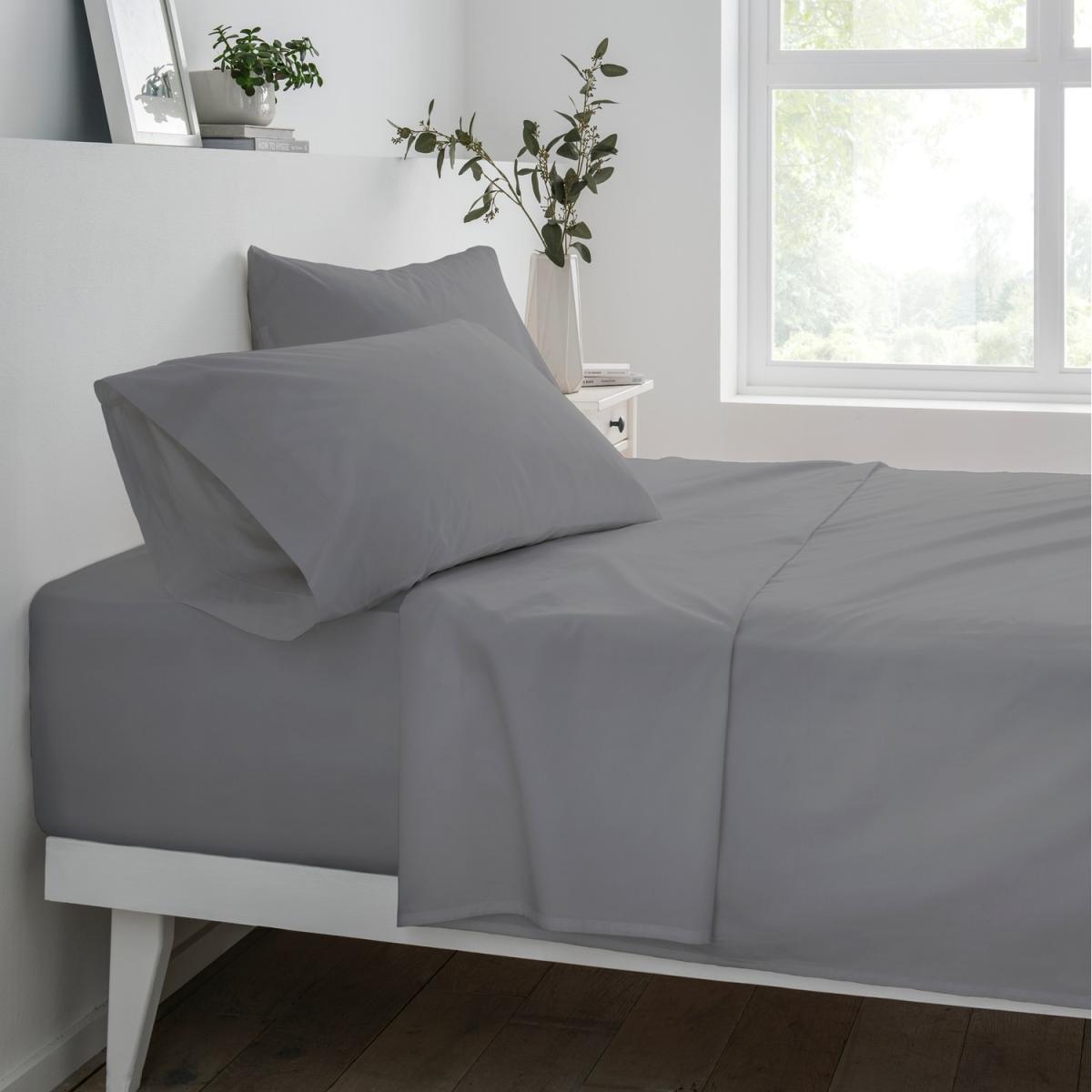 Sleepdown Easy Care Fitted Bed Sheet - Charcoal / Superking – image 3