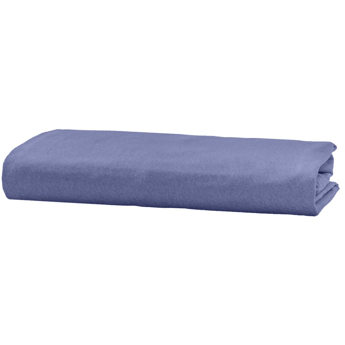 Velvet Flannel Cotton-Flannel Fitted Bed Sheet - Deep Pocket x32 cm - Winter Blue / Superking – image 2