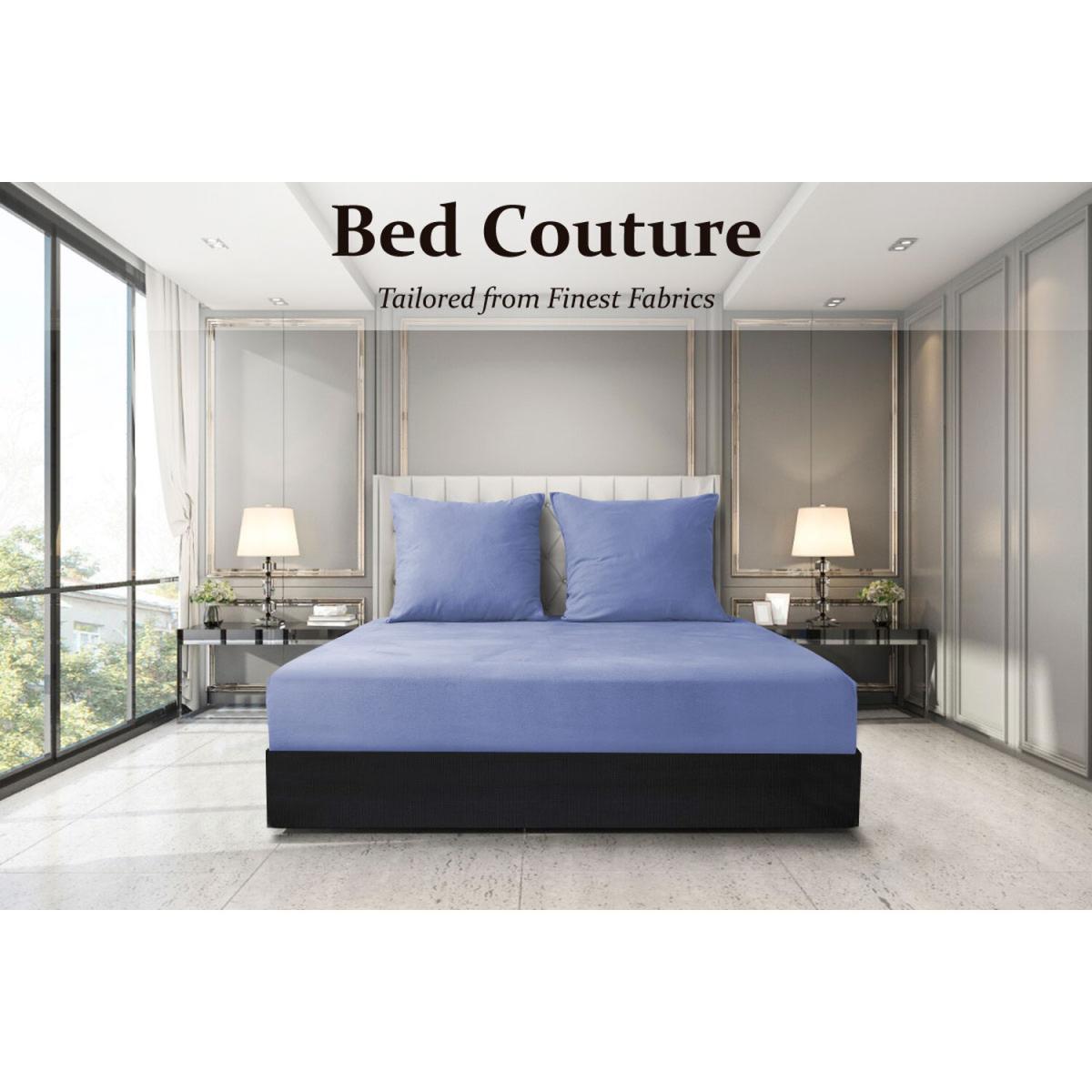 Velvet Flannel Cotton-Flannel Fitted Bed Sheet - Deep Pocket x32 cm - Winter Blue / Superking – image 5