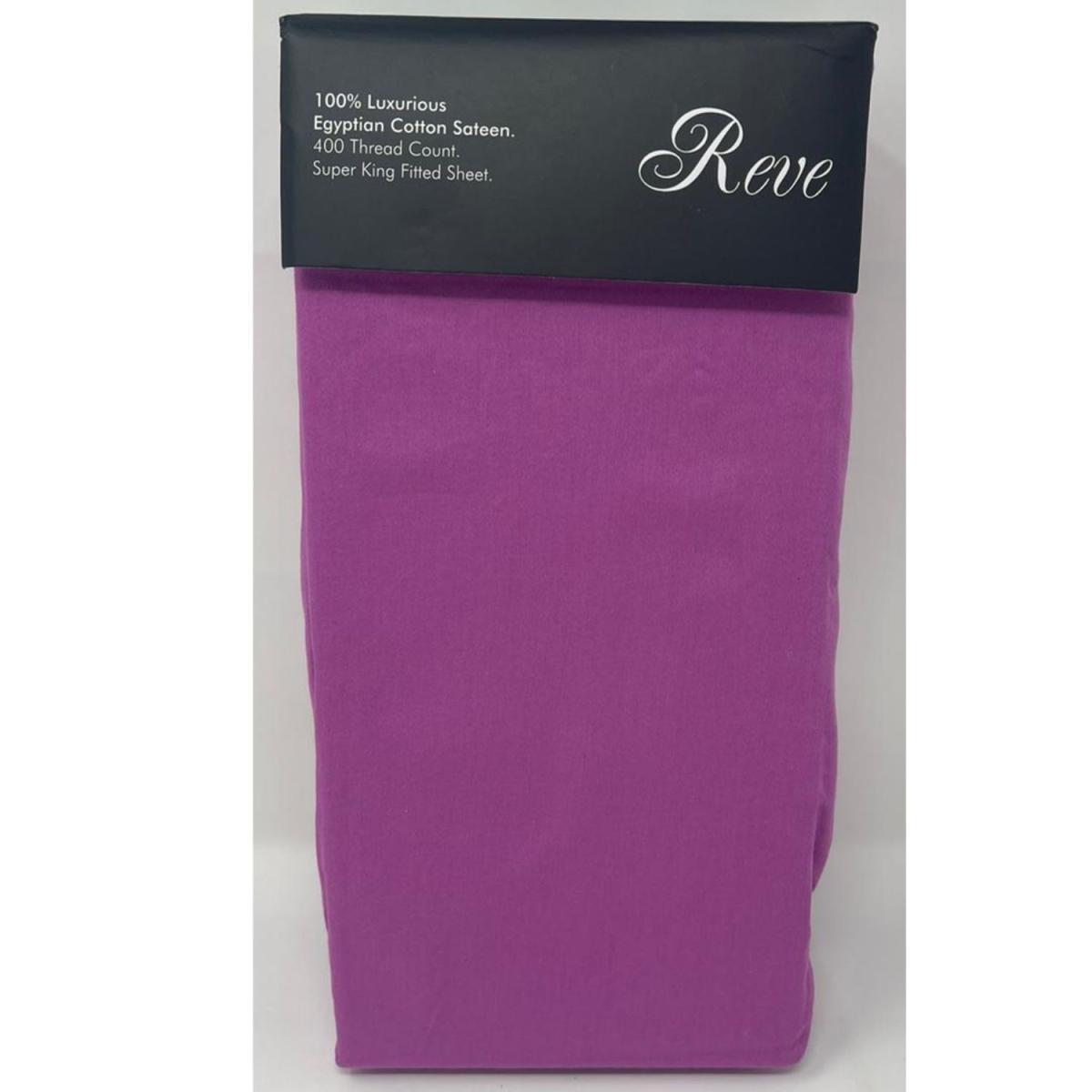 400 Thread Count Super King Fitted Sheet - Purple – image 2