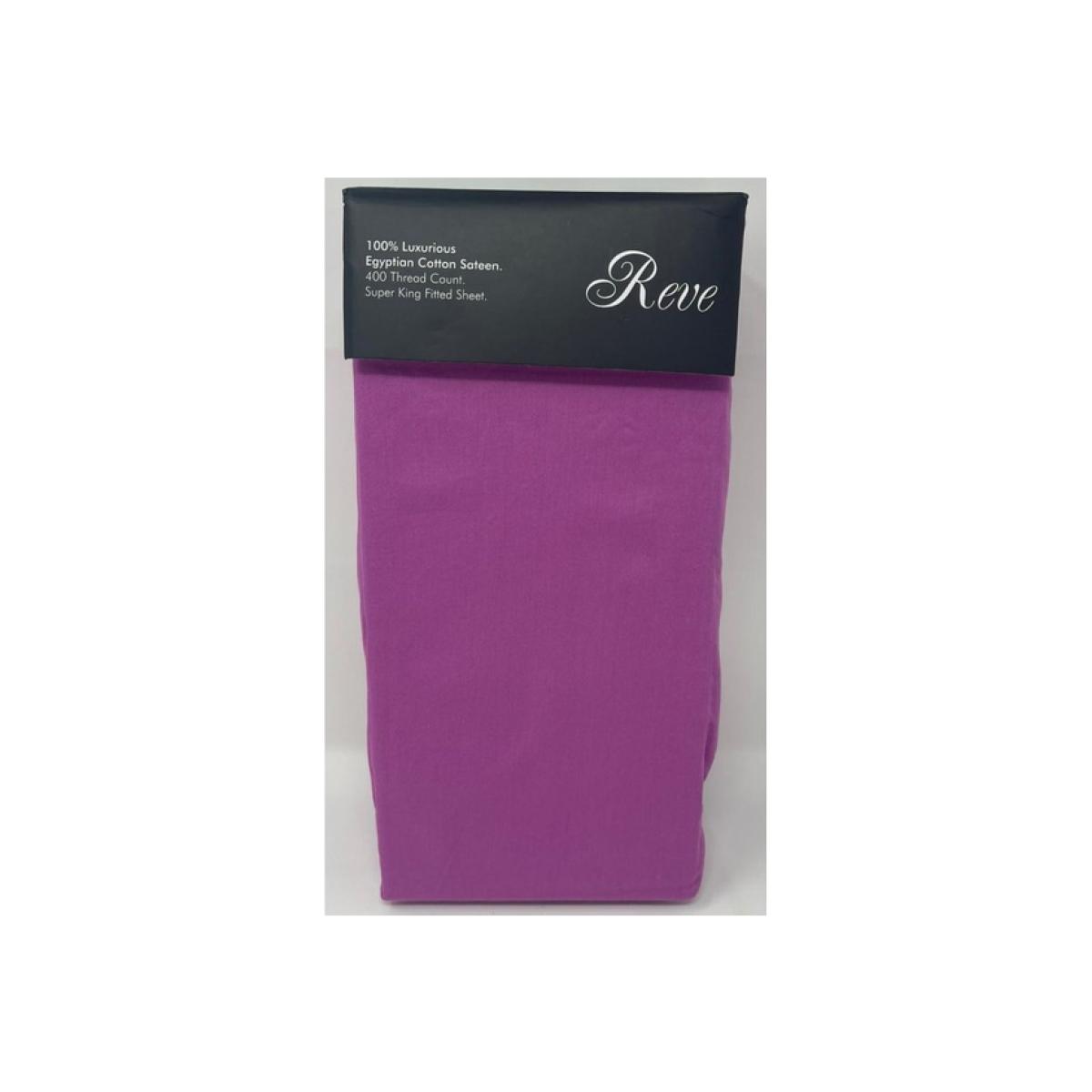 400 Thread Count Super King Fitted Sheet - Purple – image 1