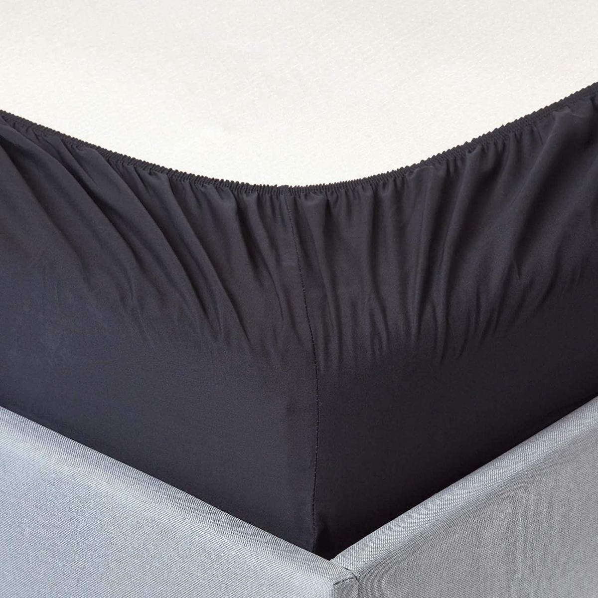 200 Thread Count Egyptian Cotton Fitted Sheet - Black / Small Double – image 2