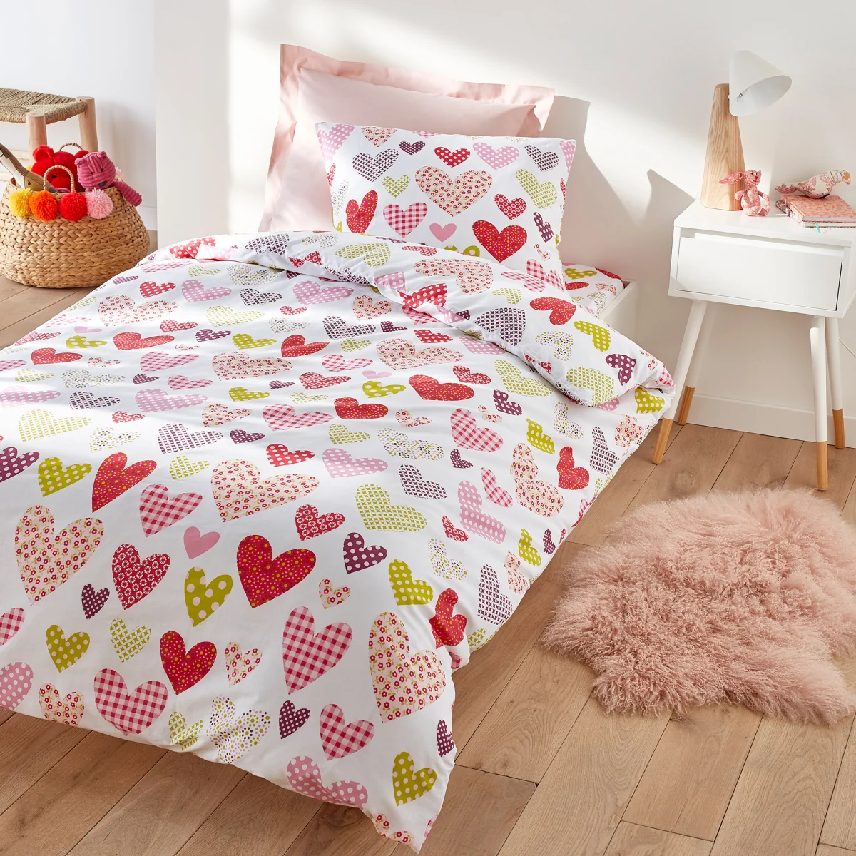 Free Heart Child's Heart Print 100% Cotton Duvet Cover – image 2