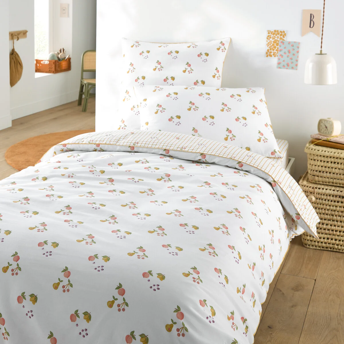 Lilac Fruit Print 50% Recycled Cotton Child's Duvet Cover – image 3