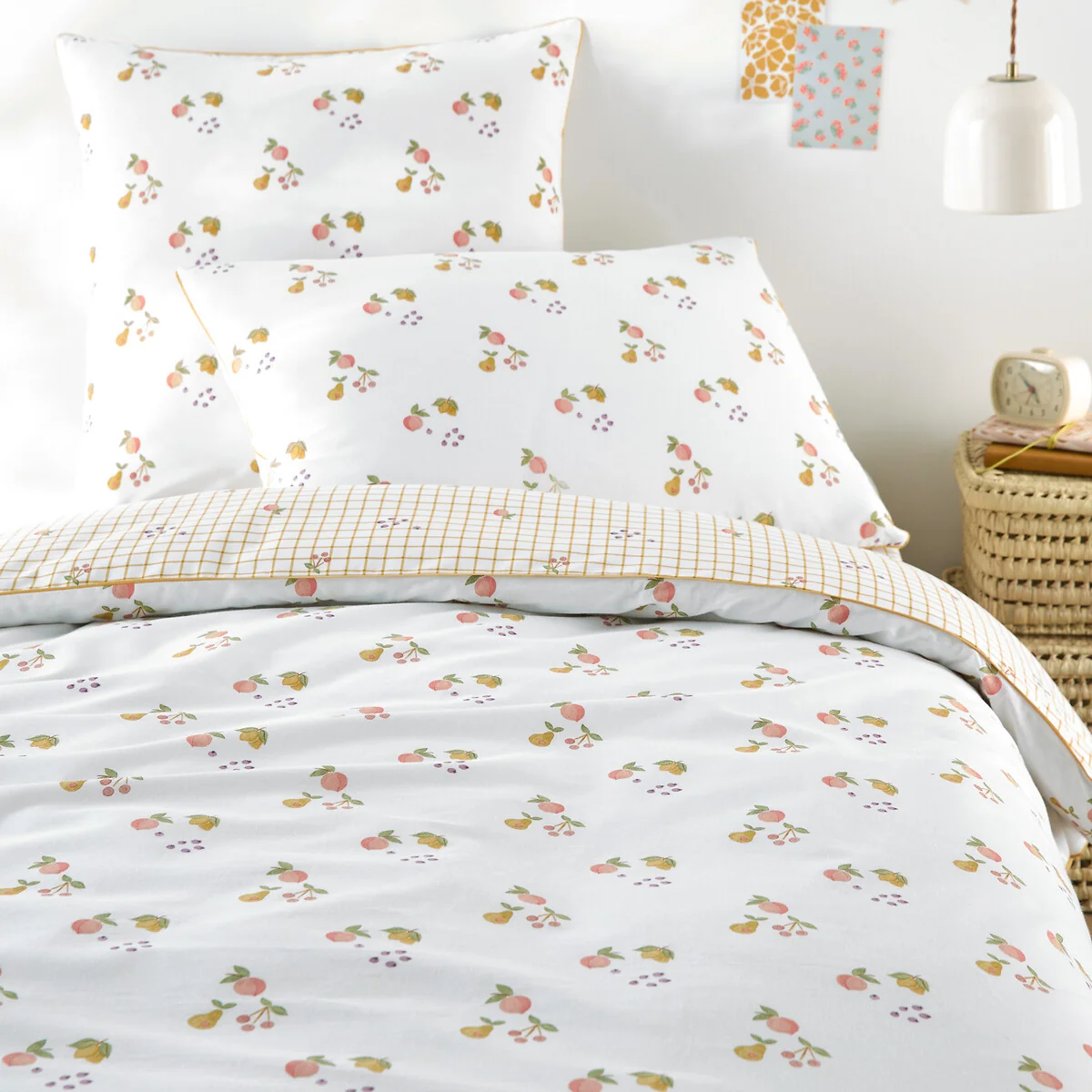 Lilac Fruit Print 50% Recycled Cotton Child's Duvet Cover – image 1