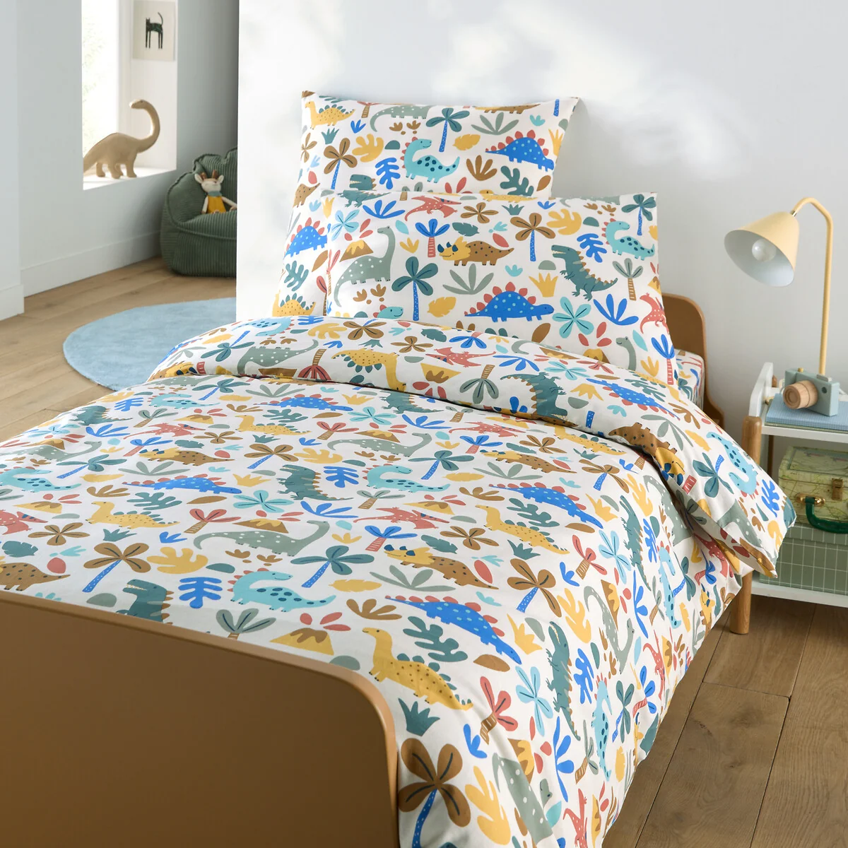 Dino Dinosaur Print 30% Recycled Cotton Child's Duvet Cover – image 2