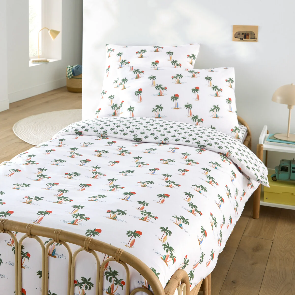 Tapahi Palm Tree Print 50% Recycled Cotton Child's Duvet Cover – image 3