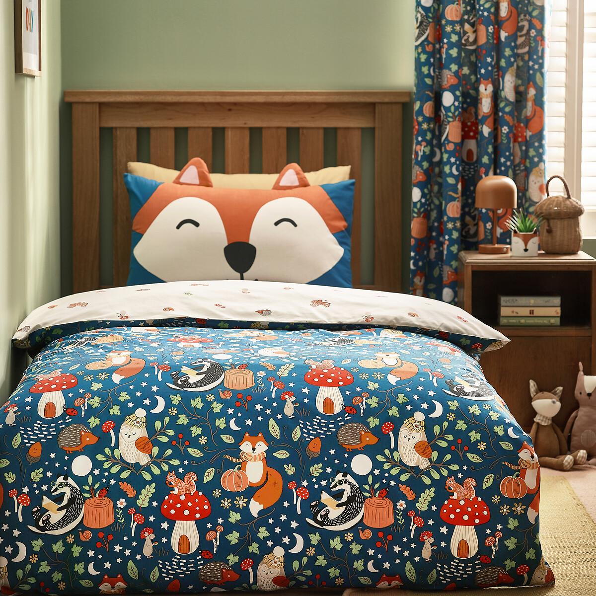 Fox and Woodland Friends Reversible Duvet Cover Set – image 1